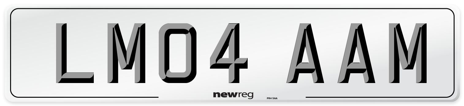 LM04 AAM Number Plate from New Reg